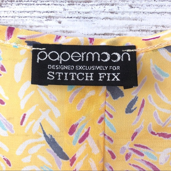 PAPERMOON Stitchfix Sheer Abstract Print Blouse S - Picture 2 of 8